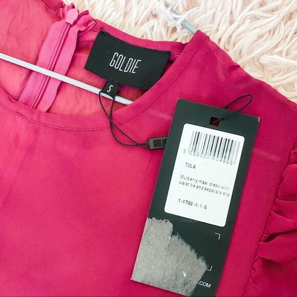 Goldie London Tula Sheer Maxi Dress in Purple Small NWT - Picture 4 of 9